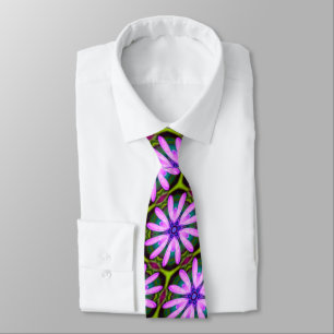 Purple Marguerite Patterns Tie
