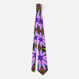 Purple Marguerite Patterns Tie