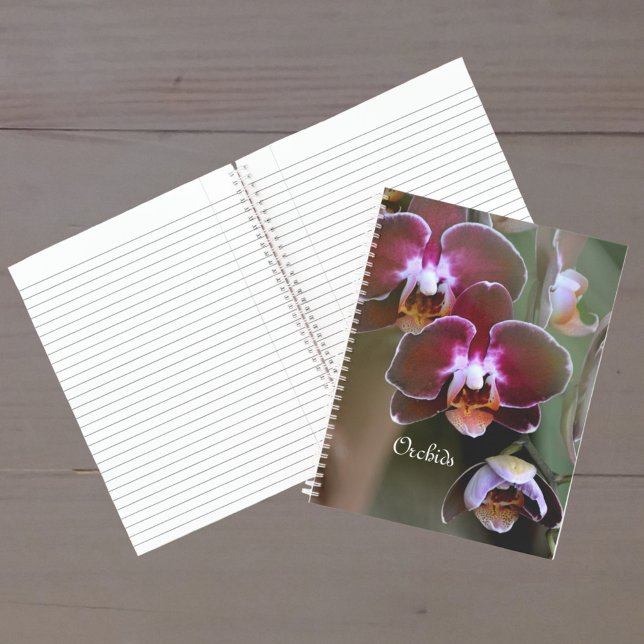 Purple Maroon Orchid Blossoms Botanical Floral Notebook (Creator Uploaded)