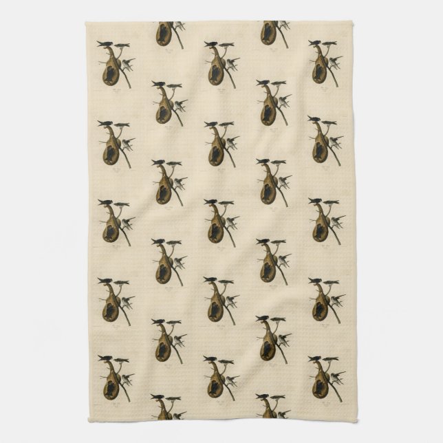 Purple Martin from Audubon's Birds of America Tea Towel (Vertical)