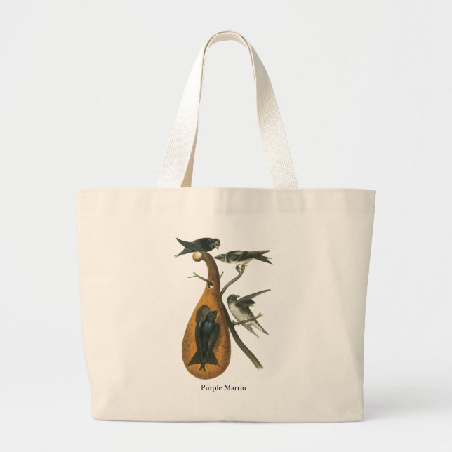 Purple Martin, John Audobon Large Tote Bag (Front)