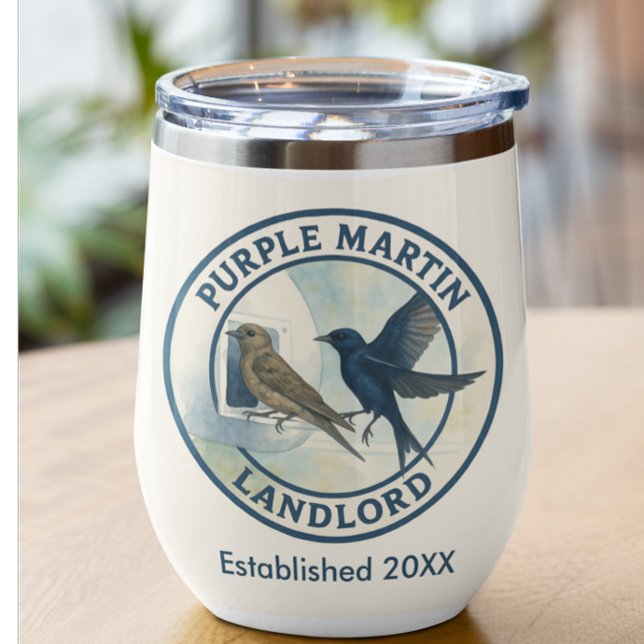 Purple Martin Landlord Nature Swallow Bird Gourds (Purple martin landlord wine tumbler)