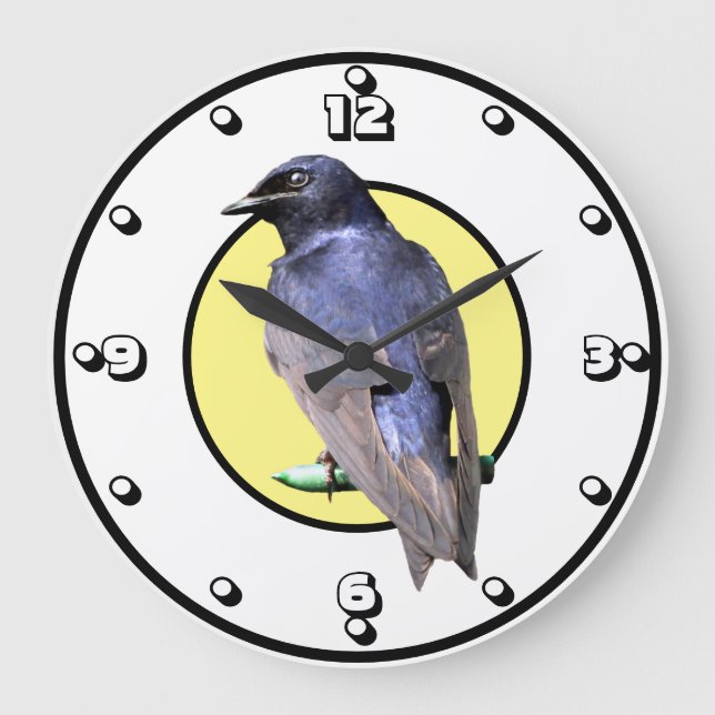 Purple Martin Large Clock (Front)