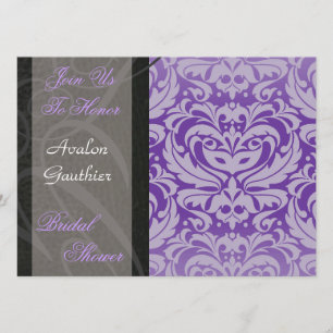 Purple Mask Halloween Bridal Shower Invitation
