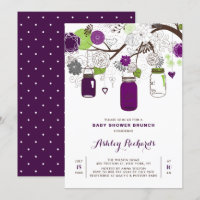 Purple Mason Jars Floral Baby Shower Brunch