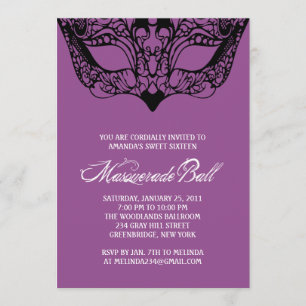Purple Masquerade Invitations