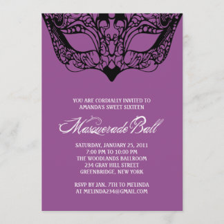 Purple Masquerade Invitations