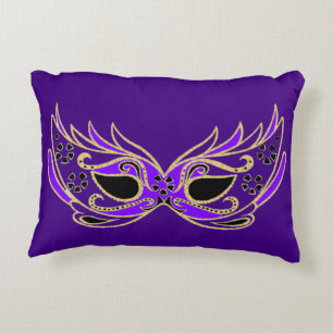 Purple Masquerade Mask Decorative Cushion
