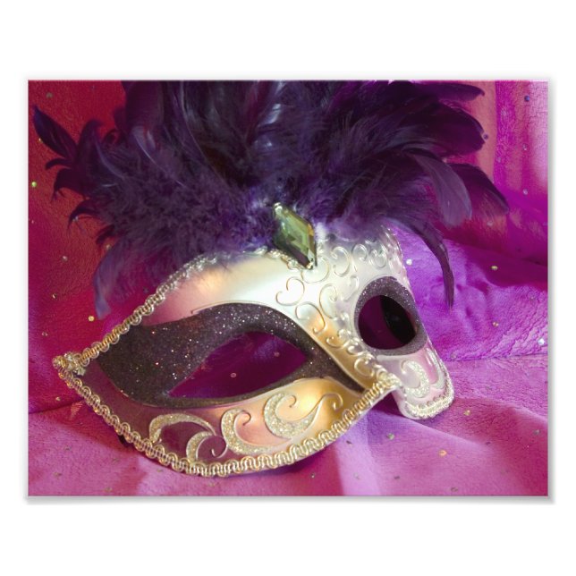 Purple Masquerade Mask Photo Print (Front)