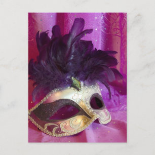 Purple Masquerade Mask Postcard