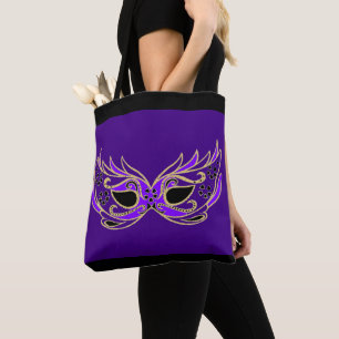 Purple Masquerade Mask Tote Bag