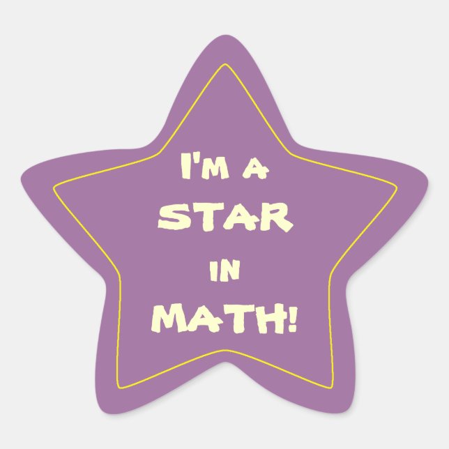 Purple Math Student Star Sticker (Front)