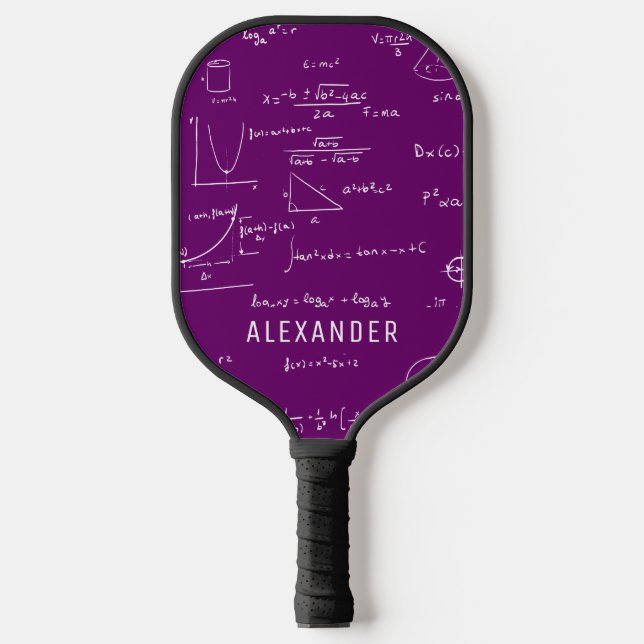 Purple Mathematics Equations Personalised Pickleball Paddle (Front)
