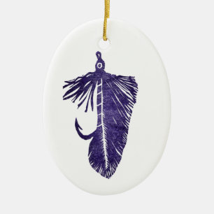 Purple "Matuka" streamer"  Christmas Ornament