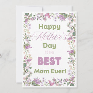 Purple Mauve Elegant Floral Mother's Day Card
