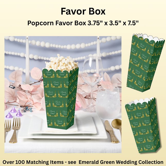 Purple Mauve Emerald Green & Gold Wedding Suite Favour Box (Creator Uploaded)