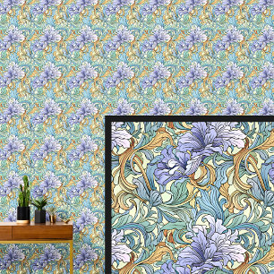 Purple Mauve Green Aqua Yellow Gold Art Nouveau  Wallpaper