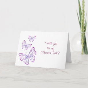 Purple Mauve Pink Classy Butterfly Flower Girl Invitation