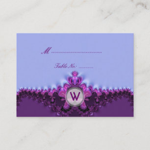 Purple Mauve Satin Lace Wedding Table Place Card