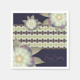 Purple Mauve Teal And Gold Napkin
