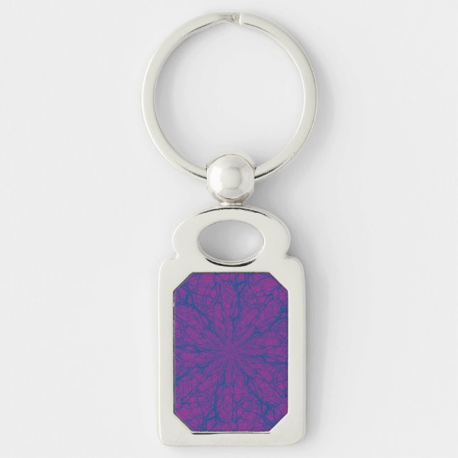 Purple Maze Rectangle Keychain (Front)