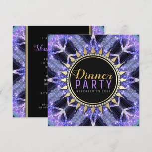 Purple Mediaeval Magic Dinner Party Invite