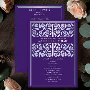 Purple Mediaeval Silver Sword Royal Wedding Programme