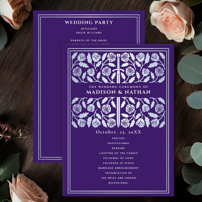 Purple Mediaeval Silver Sword Royal Wedding Programme (Creator Uploaded)