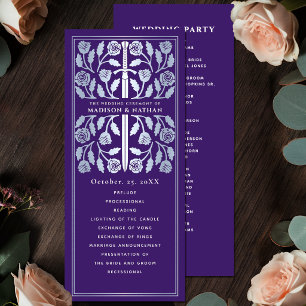 Purple Mediaeval Silver Sword Royal Wedding Programme