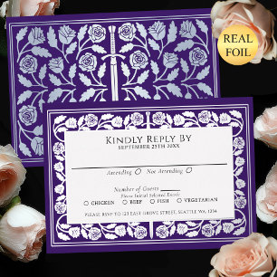 Purple Mediaeval Silver Sword Royal Wedding RSVP
