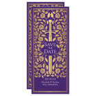 Purple Mediaeval Sword Save the Date Invitation