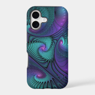 Purple Meets Turquoise Modern Abstract Fractal Art