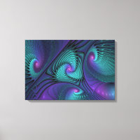 Purple Meets Turquoise Modern Abstract Fractal Art