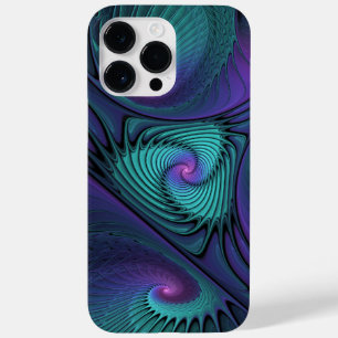 Purple Meets Turquoise Modern Abstract Fractal Art Case-Mate iPhone 14 Pro Max Case
