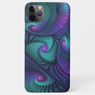 Purple Meets Turquoise Modern Abstract Fractal Art Case-Mate iPhone Case