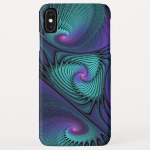 Purple meets Turquoise modern abstract Fractal Art Case-Mate iPhone Case