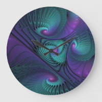 Purple Meets Turquoise Modern Abstract Fractal Art