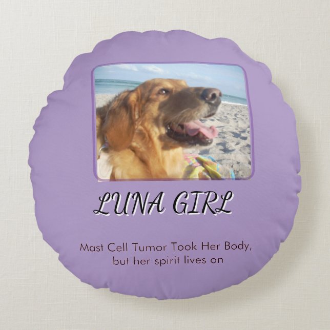 Purple Memory Keepsake of Love Round Cushion (Front)