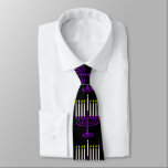 purple menorah hanukkah tie<br><div class="desc">"purple menorah hanukkah ", "purple hanukkah", "purple menorah" , "hanukkah menorah", menorah, "happy hanukkah", channukah, hannukah, Hanukkah, "jewish holidays"</div>