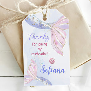 Purple Mermaid 1st Birthday Oneder the Sea Gift Tags