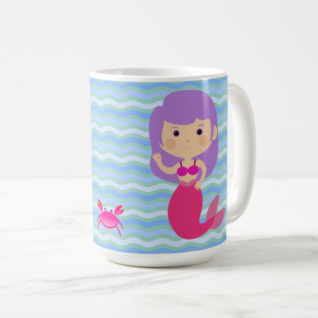 Purple Mermaid Coffee Mug (Front Right)