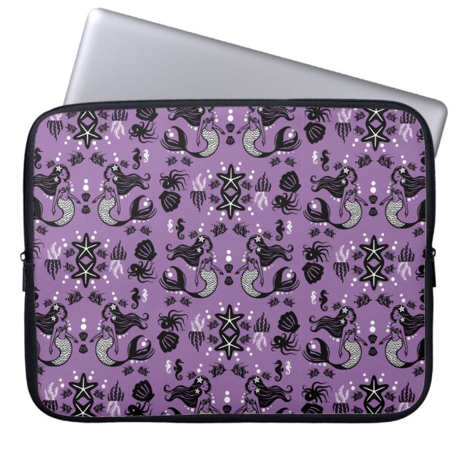 Purple Mermaid Fantasy Laptop Sleeve (Front)