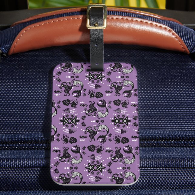 Purple Mermaid Fantasy Luggage Tag (Front Insitu 2)