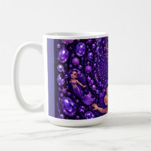 Purple Mermaid Gem Spiral Fantasy Art Coffee Mug