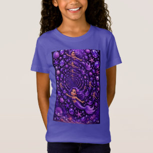 Purple Mermaid Gem Spiral Fantasy Art T-Shirt