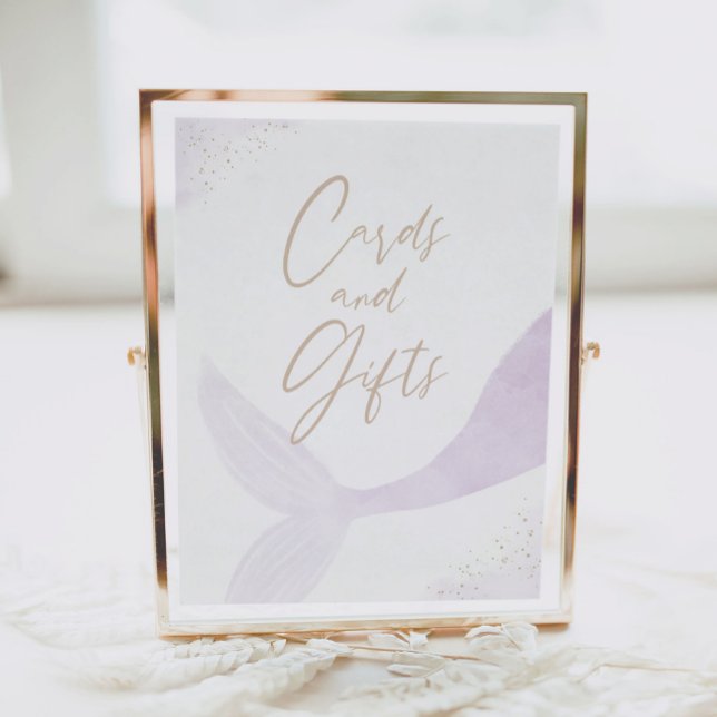 Purple Mermaid Girl Birthday Cards and Gifts Poster (Creator Uploaded)