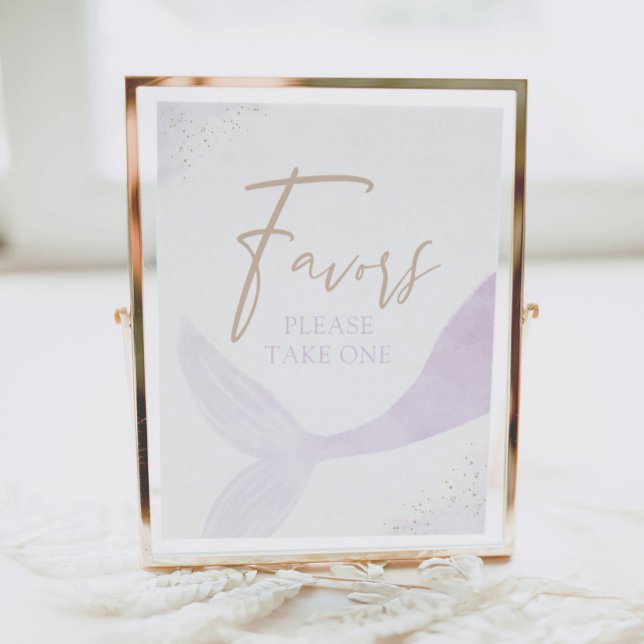 Purple Mermaid Girl Birthday Favours Sign (Creator Uploaded)