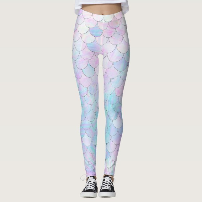 Purple Mermaid Holographic Iridescent  Leggings (Front)