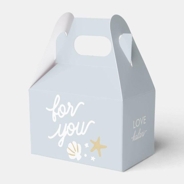 Purple Mermaid Party Seashells Personalized Favor Favour Box (Front Side)