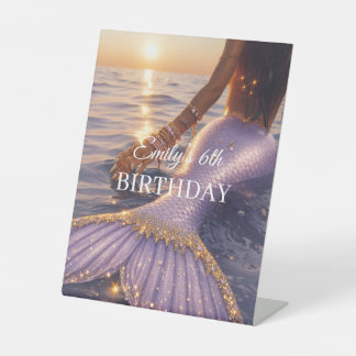 purple mermaid pedestal sign || customisable